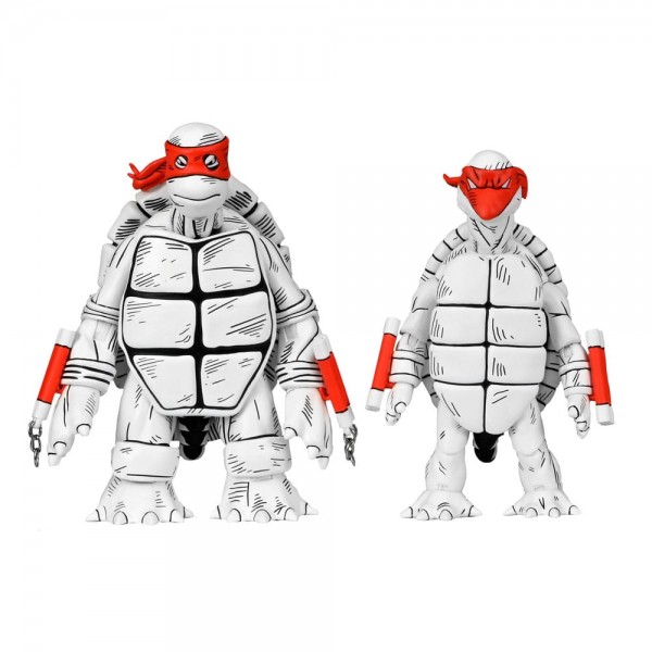 Teenage Mutant Ninja Turtles (Mirage Comics) Actionfiguren 2er-Pack Black and White First Turtles 18