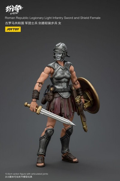  Strife Action Figure 1/18 Roman Republic Legionary Light Infantry Sword and Shield Female 11 cm