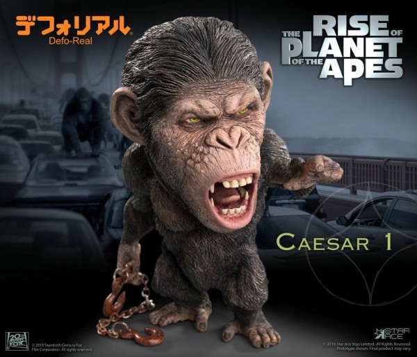 Rise of Planet of the Apes Defo-Real Series Soft Vinyl Statue Caesar (Chain Version)