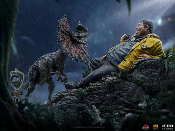 Jurassic Park Art Scale Statue 1/10 Dennis Nedry & Dilophosaurus (Deluxe)