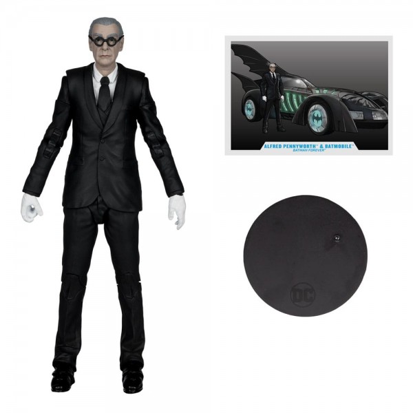 Batman Forever DC Multiverse Actionfigur mit Fahrzeug Alfred Pennyworth & Batmobile (Gold Label)