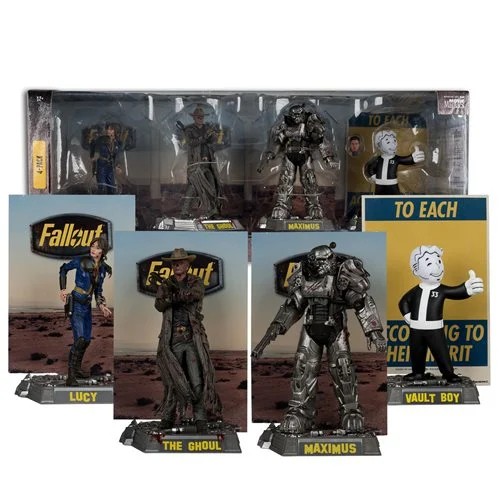 Movie Maniacs Fallout Lucy, Maximus, The Ghoul, and Vault Boy Posed Figure 4-Pack