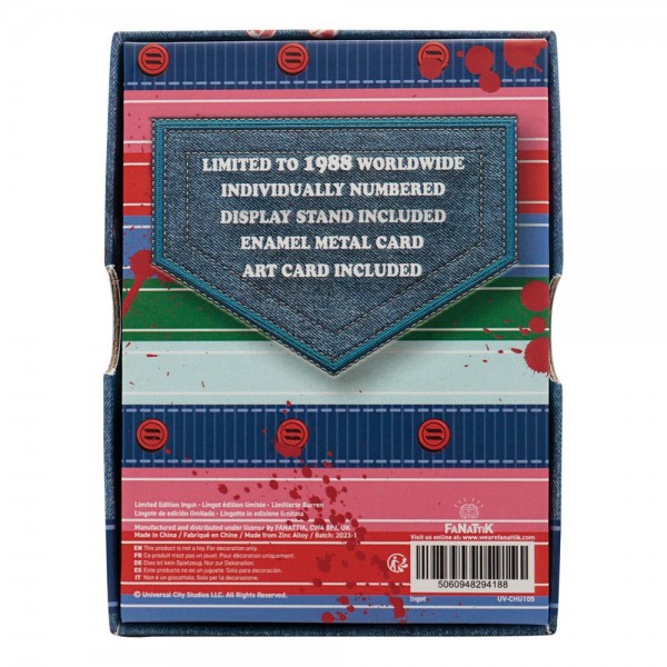 Chucky Die Mörderpuppe mit Spell Card Metallbarren Chucky Limited Edition