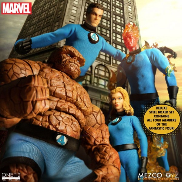 Marvel 'The One:12 Collective' Actionfiguren 1/12 Fantastic Four (Deluxe Steel Box-Set)