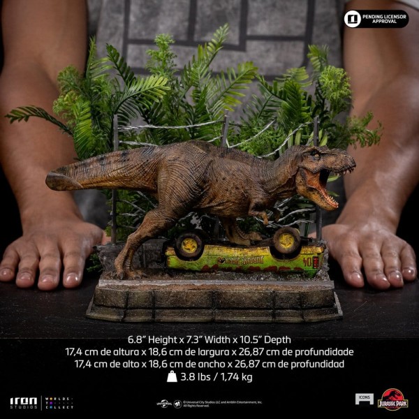 Jurassic Park Icons Statue T-Rex Breakout Set A 17 cm