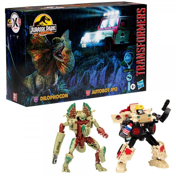 Transformers x Jurassic Park Action Figure 2-Pack Dilophocon & Autobot JP12