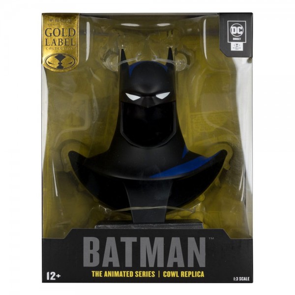 Batman: The Animated Series 1992 DC Direct Mini Replica 1/3 Batman Cowl Gold Label 19 cm