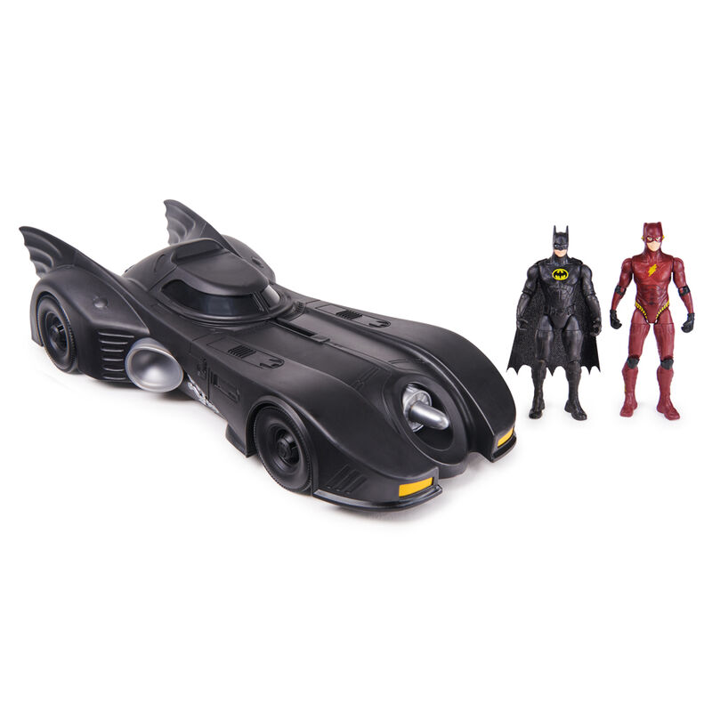 Mit Batman und Young Barry Batman im The Flash Movie Batmobile