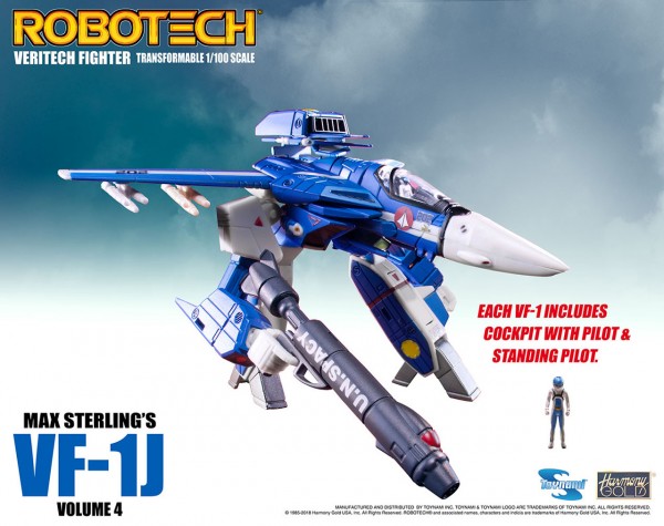 Robotech Veritech Micronian Pilot Collection Action Figure 1/100 Max Sterling VF-1J