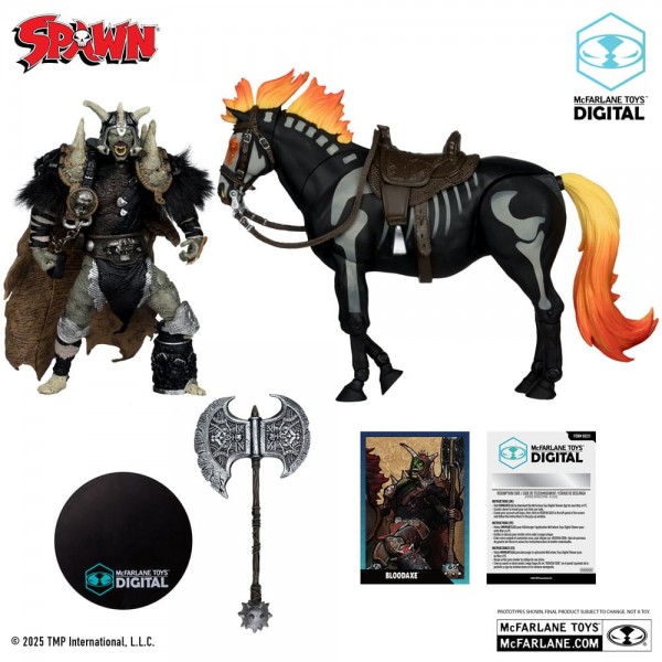 Spawn Actionfigur Bloodaxe mit Pferd (Spawn: The Dark Ages) (McFarlane Toys 30th Anniversary) (Gold