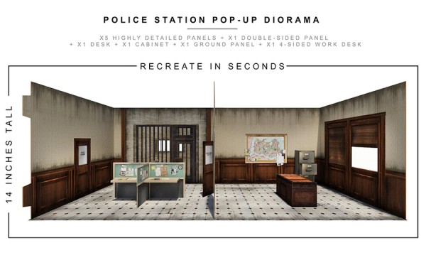 Extreme Sets Police Station Pop-Up Diorama 1/12