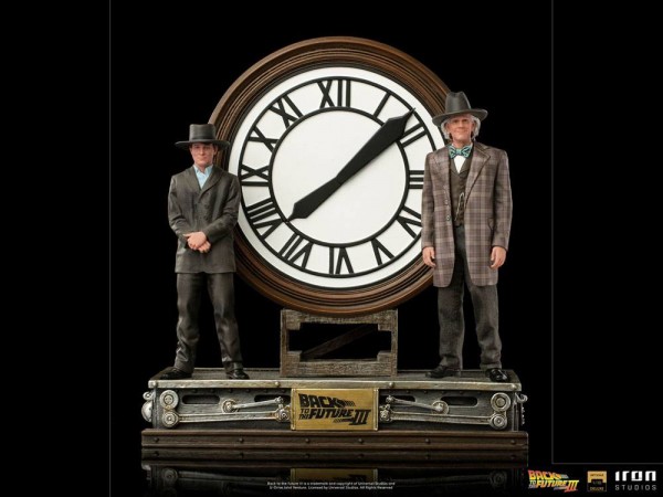 Zurück in die Zukunft III Art Scale Statue 1/10 Marty and Doc at the Clock (Deluxe)