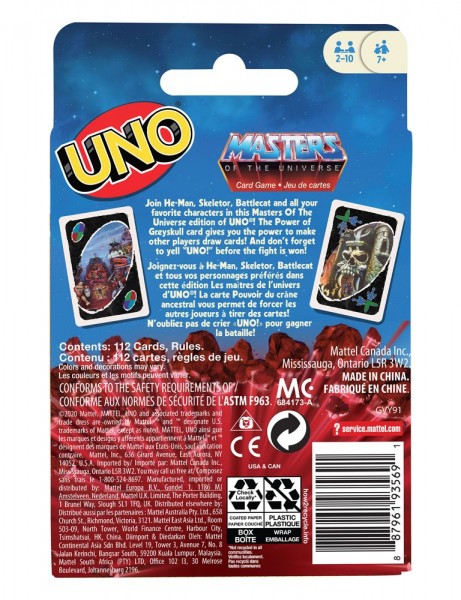 Masters of the Universe UNO Card Game