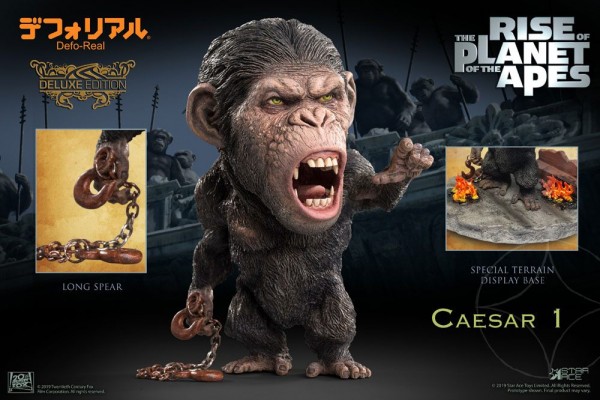 Rise of Planet of the Apes Defo-Real Series Soft Vinyl Statue Caesar (Chain Version) Deluxe