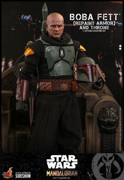 Star Wars The Mandalorian Television Masterpiece Action Figure 1/6 Boba Fett (Repaint Armor) & Throne