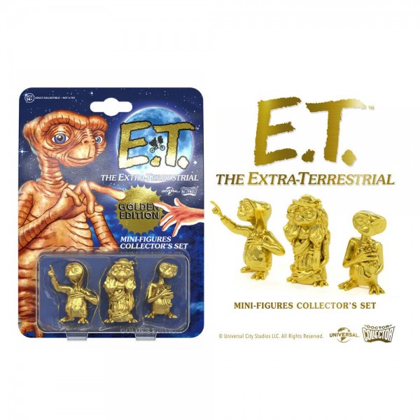 E.T. the Extra-Terrestrial Collector&#039;s Set Mini Figures 3-Pack Golden Edition 5 cm