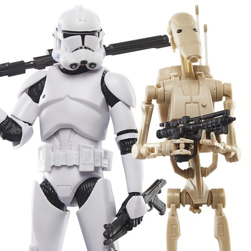 Star Wars The Black Series 6-Inch Phase II Clone Trooper &amp; Battle Droid Action Figures
