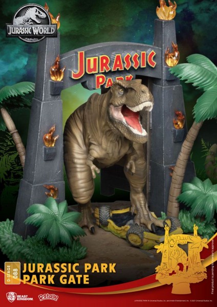 Jurassic Park D-Stage Diorama Statue Park Gate