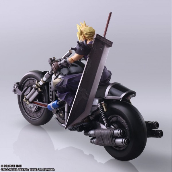 Final Fantasy VII Bring Arts Actionfigur und Fahrzeug Cloud Strife & Hardy-Daytona 15 cm