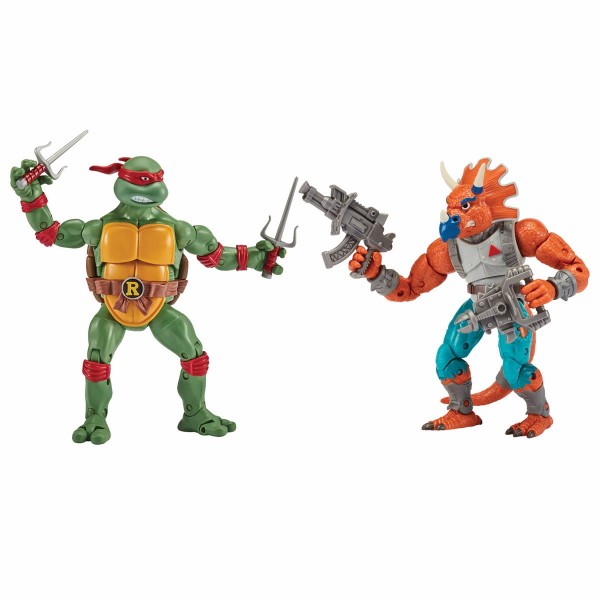 Teenage Mutant Ninja Turtles Classic Actionfiguren Raphael vs Triceraton (2-Pack)