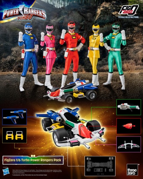 Power Rangers Turbo FigZero Actionfiguren 1/6 5er-Pack Turbo Power Rangers 30 cm