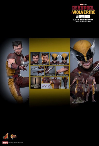 Deadpool & Wolverine Movie Masterpiece Actionfigure 1/6 Wolverine (Classic Brown and Tan) Hot Toys Exclusive 31 cm
