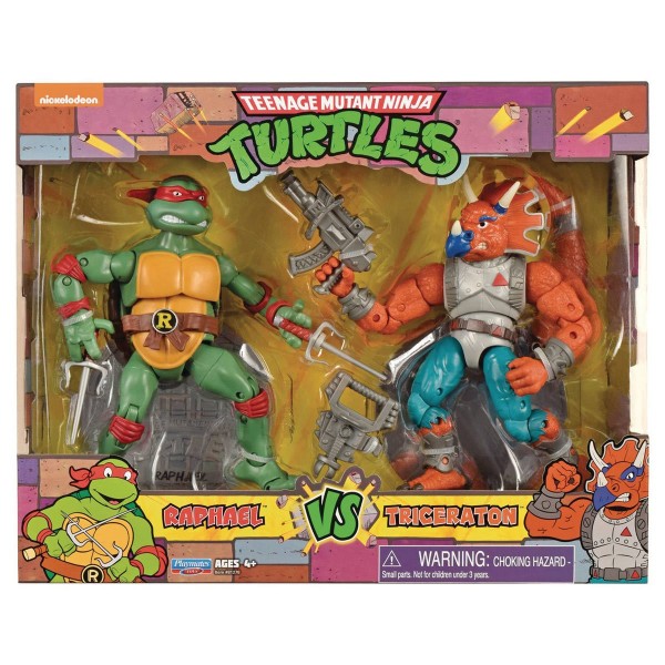 Teenage Mutant Ninja Turtles Classic Action Figures Raphael vs Triceraton (2-Pack)