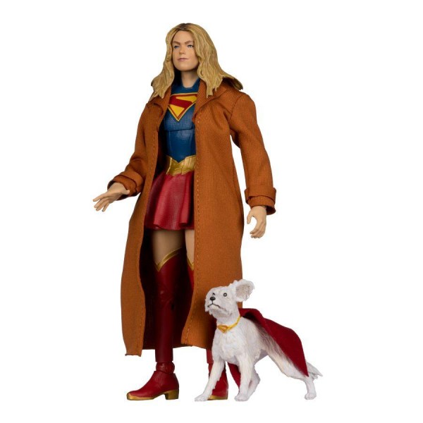 DC Multiverse Supergirl Movie Deluxe Theatrical Edition Gold Label Supergirl &amp; Kripto Actionfigur