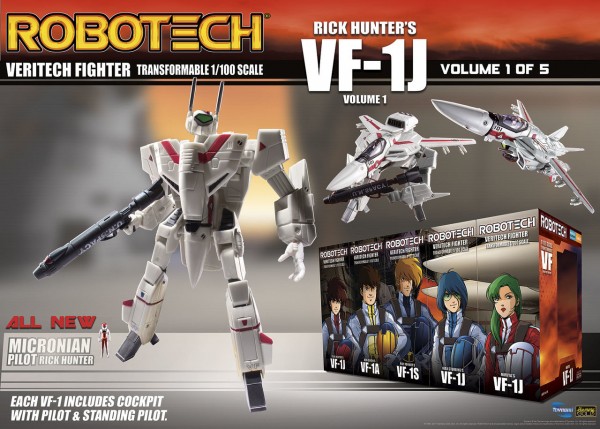 Robotech: Veritech Transformable Fighter and Pilot Action Figures (5)
