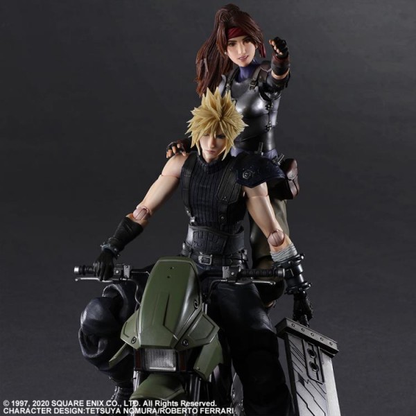 Final Fantasy VII Remake Play Arts Kai Actionfiguren-Set Jessie & Cloud & Motorcycle