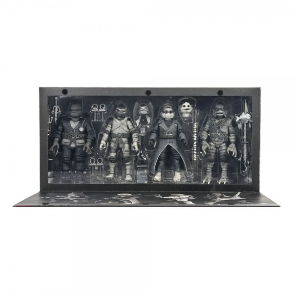 Universal Monsters x Teenage Mutant Ninja Turtles Action Figures 4-Pack Turtles Black & White 18 cm