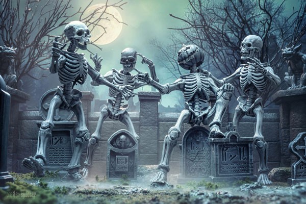 Graveyard Skeletons 4pack