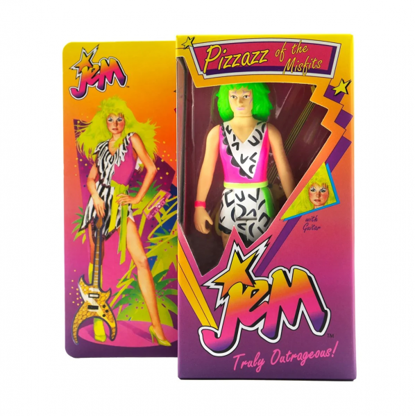 Jem and the Holograms ReAction Action Figure Pizzazz (Neon Retro Box) SDCC Exclusive 