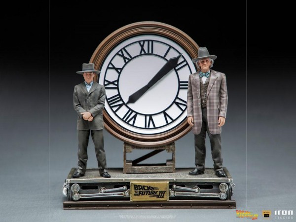 Back To The Future III Art Scale Statue 1/10 Marty and Doc at the Clock (Deluxe)