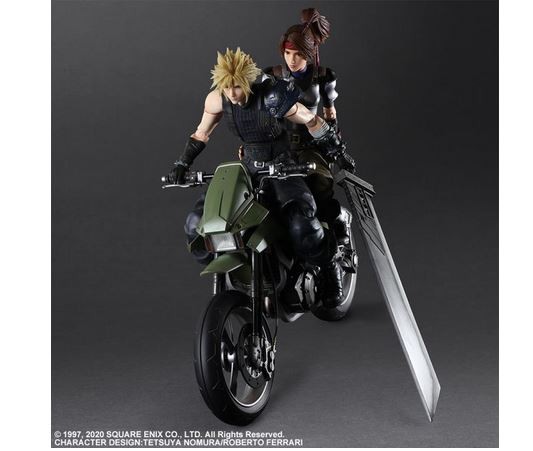 Final Fantasy VII Remake Play Arts Kai Actionfiguren-Set Jessie &amp; Cloud &amp; Motorcycle