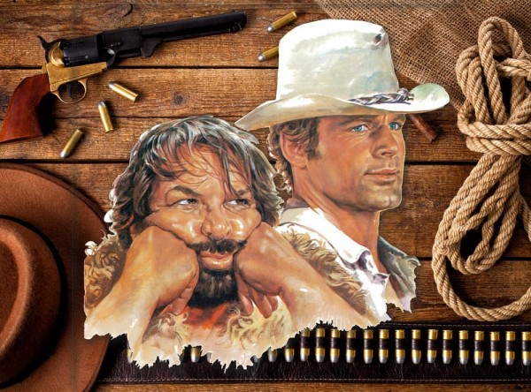 Bud Spencer &amp; Terence Hill 3D Tin Sign Bud &amp; Terence 45 x 45 cm