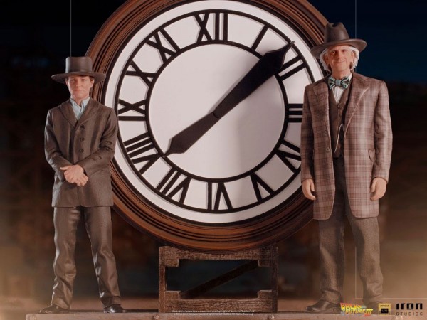Zurück in die Zukunft III Art Scale Statue 1/10 Marty and Doc at the Clock (Deluxe)