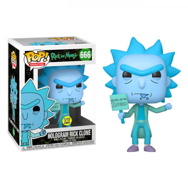 Rick and Morty Funko Pop! Vinylfigur Hologram Rick Clone (Glow-in-the-Dark) 666 Exclusive
