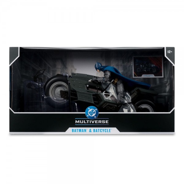 The Flash DC Multiverse Fahrzeug Batcycle with Batman