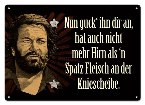 Bud Spencer Tin Sign Nun guck&#039; ihn dir an,... 10 x 15 cm