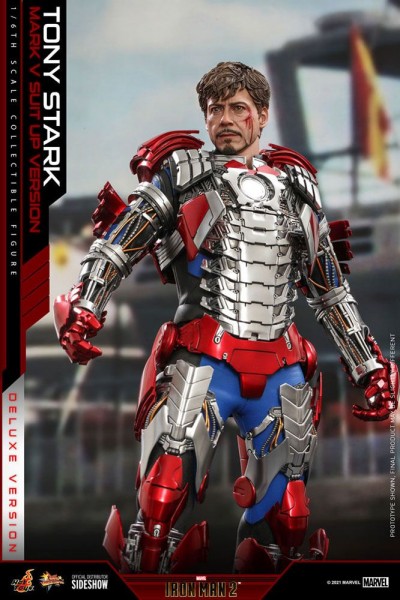 Iron Man 2 Movie Masterpiece Actionfigur 1/6 Tony Stark (Mark V Suit Up Version) Deluxe