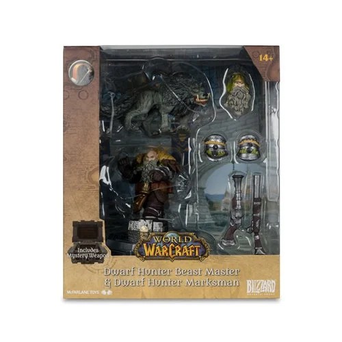 WoW Wave 2 Dwarf Hunter Beast Master and Marksman 1:12 Scale Posed Figure