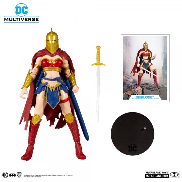 DC Multiverse Action Figure Wonder Woman with Helmet of Fate (Batman: Last Knight on Earth)