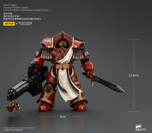 Warhammer The Horus Heresy Action Figure 1/18 Blood Angels Crimson Paladins Squad Crimson Paladin with Iliastus Assault Cannon 14 cm