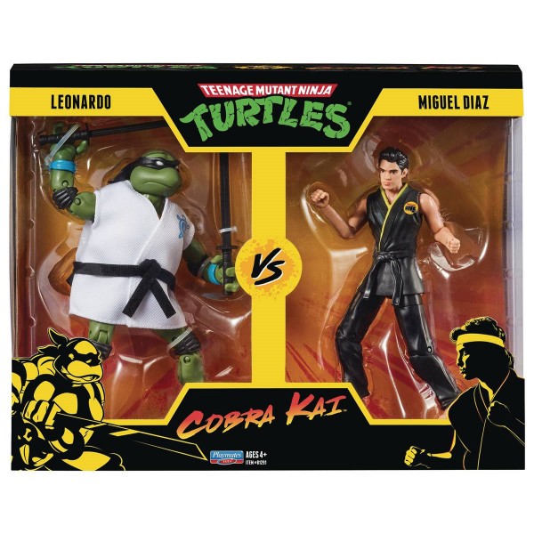 Teenage Mutant Ninja Turtles x Cobra Kai Actionfiguren Leonardo vs. Miguel Diaz (2-Pack)