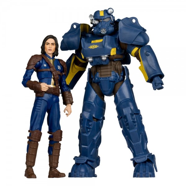 B-Ware Fallout 4 Statuen 2er-Pack T-60 Vault Tec &amp; Sole Survivor 18 cm - defekte Verpackung