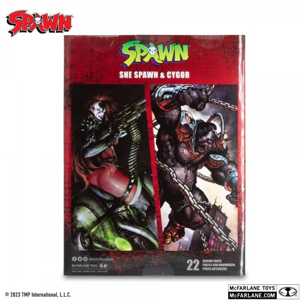 Spawn Actionfiguren 2er-Pack She Spawn & Cygor (Gold Label) 18 cm