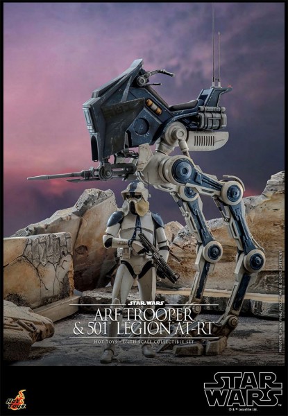 Star Wars The Clone Wars Actionfigur 1:6 ARF Trooper & 501st Legion AT-RT 30 cm