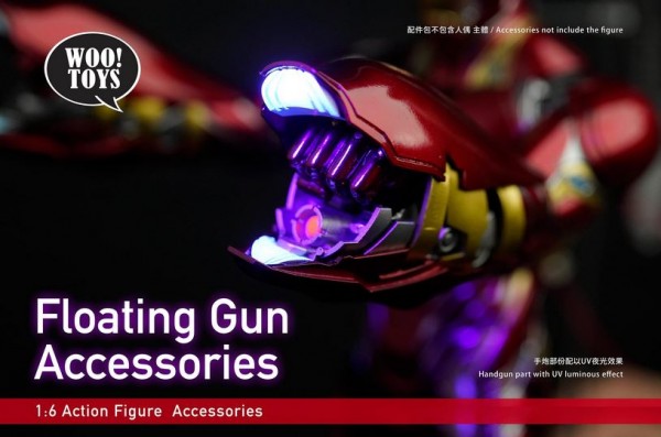 Woo Toys 1/6 Floating Gun Accessories with UV light hand guns set