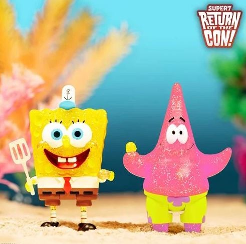 Spongebob ReAction Action Figure SquarePants and Patrick Star (Glitter) SDCC Exclusive